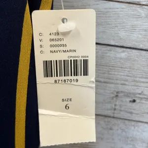 NWT Maeve Anthropologie Womens 6 Pants Wide Leg Navy/Marin Mustard White Striped thumbnail 10
