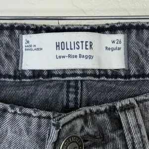 Hollister Washed Grey Faded Low-Rise Baggy Wide Leg Cotton Denim Jeans 2/26 thumbnail 6