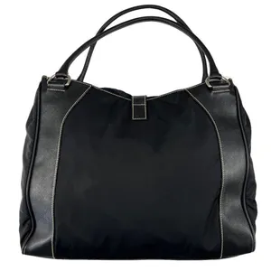 Prada Leather/Nylon Buckled Satchel Tote Bag thumbnail 2