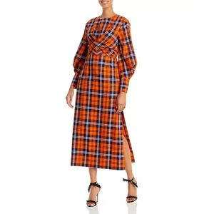 STAUD Crosshill Gingham Midi Dress Open Back Summer Dress Size Small thumbnail 12