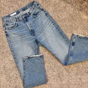 Zara Light Blue Denim Straight Leg Jeans Size 10 thumbnail 3