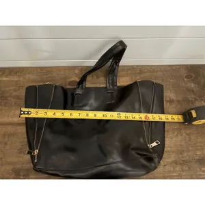 ZaraWomen Black Leather Shoulder Bag or‎ Tote with Gold Hardware thumbnail 5