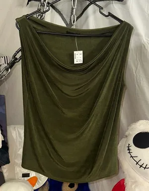 Olive Green Drape Neck Top Size L thumbnail 1