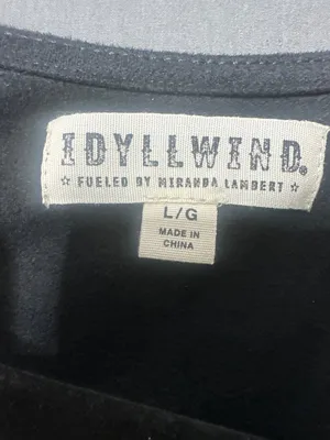 Idyllwind by Miranda Lambert Womens L Black Faux Suede Fringe Bow Western Top thumbnail 3