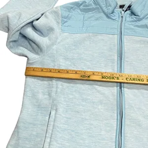 Talbots Womens Jacket XL Blue High Neck Zips Pockets Fleece Cotton Blend‎ thumbnail 11