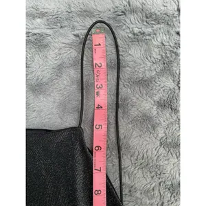 City Triangles Y2K 90s Minimalist Shimmer Open Back Column Maxi Dress Silver Black Size M Read thumbnail 15