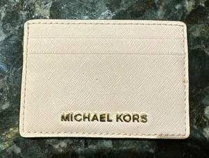 Michael Kors Women’s Light Pink Leather‎ Reed Logo Card Case Wallet thumbnail 1