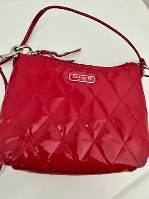Coach Poppy Gloss Red Mini Purse thumbnail 4
