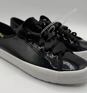 Keds Triple Kick Platform Sneakers Womens 7 Black Patent Ribbon Lace NWOB thumbnail 1