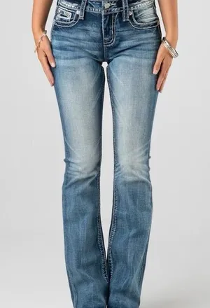 Miss Me Standard Bootcut flare bottom western jeans thumbnail 1
