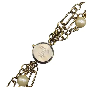 Anne Klein Women's Chunky Bracelet Watch Gold Faux Pearl Wrap Bracelet thumbnail 7