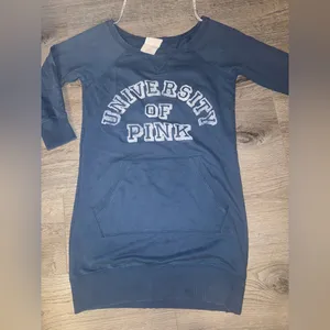 Victoria’s Secret OLD PINK Early 2000’s University of PINK MINI Sweatshirt Dress thumbnail 2