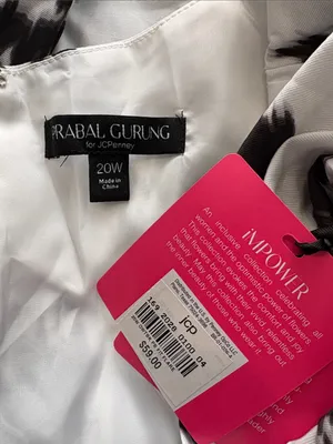 NEW Prabal Gurung 20W Fit Flare Black White Puff Sleeve Sheath Dress thumbnail 4