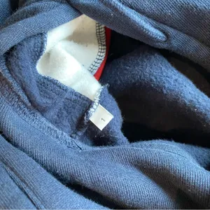 Sandro Paris Navy Velvet Chevron Hooded Sweatshirt Hoodie Small thumbnail 9