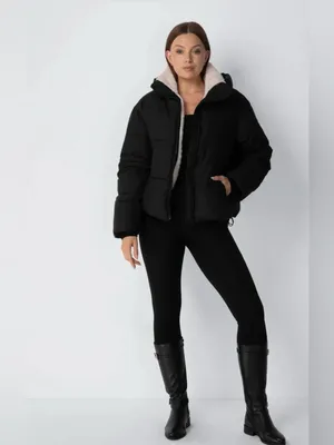 PUFFIT Women's Black Hooded Puffer Jacket - Cozy Short Winter Coat thumbnail 3