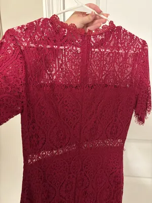 Miami Lace Midi Dress in Deep Red thumbnail 3