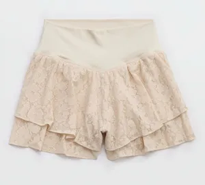 Aerie real me cake batter flowy skort shorts lace summer small summer casual thumbnail 1