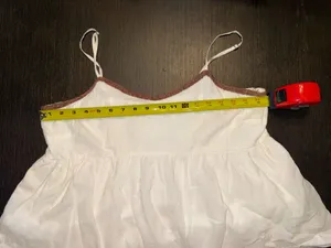 Treasure & Bond Peplum Cami with Brown Trim Babydoll Cotten Top thumbnail 6
