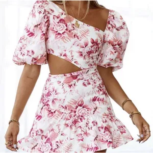 Hello Molly Sweetest Kind Pink Floral Cut Out Mini Dress size XS NWOT thumbnail 1