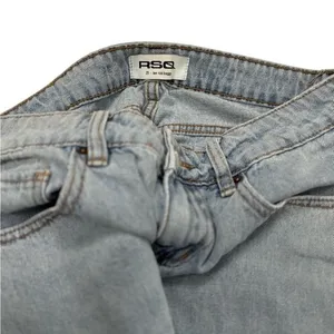 RSQ Low Rise Baggy Jeans Size 25 Distressed Knee Wide Leg Y2K Skater Light‎ Wash thumbnail 5