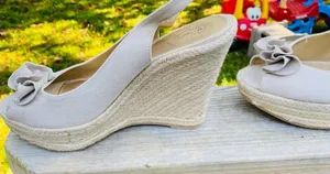 American Outfitters New never used Women Shoes Size 11 Wedge beige 5 in heel thumbnail 6
