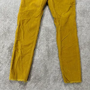 We The Free High Rise Skinny Corduroy Frayed Raw Hem Pants in Mustard Yellow 29 thumbnail 5