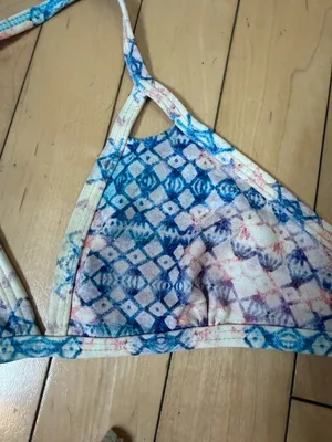 JOLYN Finn Bikini Top Swimsuit Swim Batik Print Size Small thumbnail 2