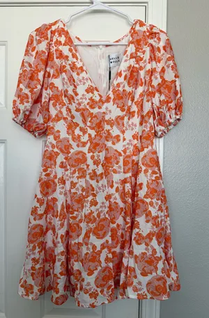 Hello Molly Orange Floral Mini Dress thumbnail 1