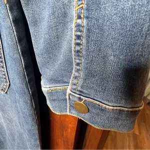 Free People Lennox Blue Denim Coverall Jumpsuit Zip Front Utility Fitted M thumbnail 5