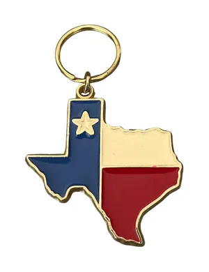 Texas Shaped Keychain Enamel Metal State Flag Design Lone Star thumbnail 1