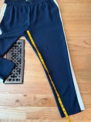 J.Crew Navy Cream Side Stripe Track Pants Size 10 thumbnail 8