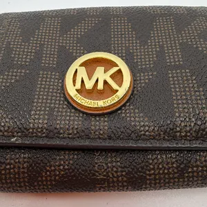Michael Kors Compact Wallet Brown Signature Coated Canvas Wa thumbnail 2