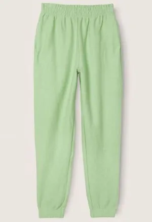 Green ribbed Fleece High Waist Jogger thumbnail 3