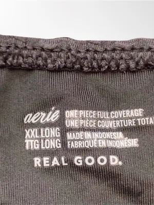 Aerie One Piece Full Coverage Swimsuit | Black Textured | XXL Long / Tall NWT thumbnail 3