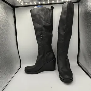 Zodiac Womens IGGY Faux Leather Knee-High Tall Wedge Boots‎ Shoes Sz 7.5 thumbnail 6