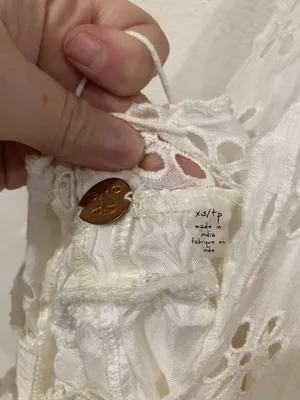 Free People Lottie Eyelet Dress Womens XS White Lace Mini Boho Embroidered thumbnail 3