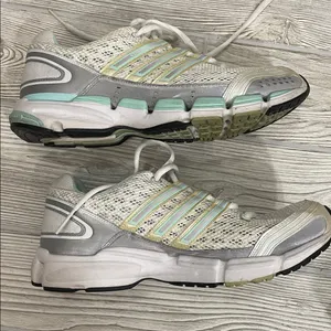 Adidas Women's White and Mint Sneakers thumbnail 3