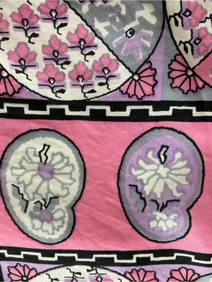 Silk Floral Pink & Magenta Woman’s Square Scarf, Geometric thumbnail 4