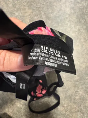 PINK Victoria's Secret Black Bralette with Pink Floral Print thumbnail 4
