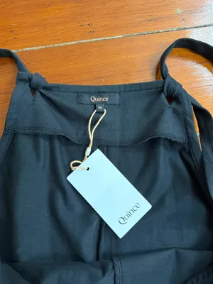 NWT Quince Organic Cotton Maternity Overalls Adjustable Straps Sz M 🧡🍄 thumbnail 8