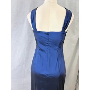 David Meister Sapphire Blue Jewel Embellished‎ Halter Mermaid Gown 4 thumbnail 6