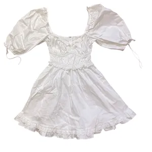 Graduation For Love And Lemons Jackson White Cottagecore Puff Sleeve Mini Dress thumbnail 4