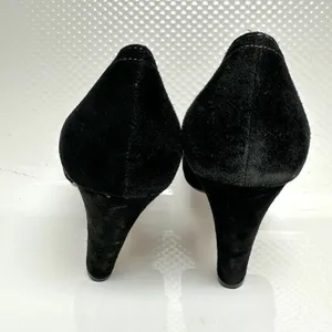 Steve Madden 4” Heel Women’s 8 Black Peep Toe Goth Vamp Dark Romantic Academia thumbnail 4