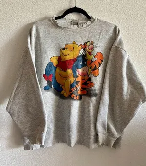 Furst of a Kind Winnie the Pooh Reworked Vintage Sweatshirt Distressed Medium thumbnail 1