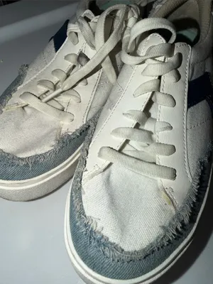 Dr. Scholl's Womens Madison Lace White/Blue Fabric Sneaker Shoes (7832509) used thumbnail 2