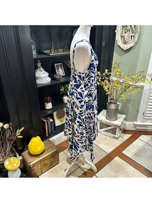 Alexis for Target Asymmetrical Botanical Blue Dress – Size M thumbnail 7