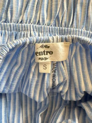 Ruffle Striped Top Blue thumbnail 3