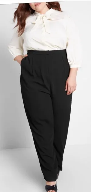 ModCloth Twofer Black White Jumpsuit New Large thumbnail 1