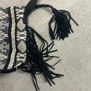 Free People Boutique Geometric Tribal Knit Bucket Bag thumbnail 4