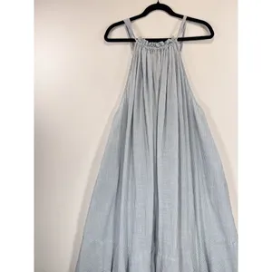 Free People Maxi Dress Blue Paradise and Back Striped Tasseled Flowy Boho Small thumbnail 8